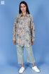 Cotton Silk Oversized Boyfriend Shirt In Floral Block Print